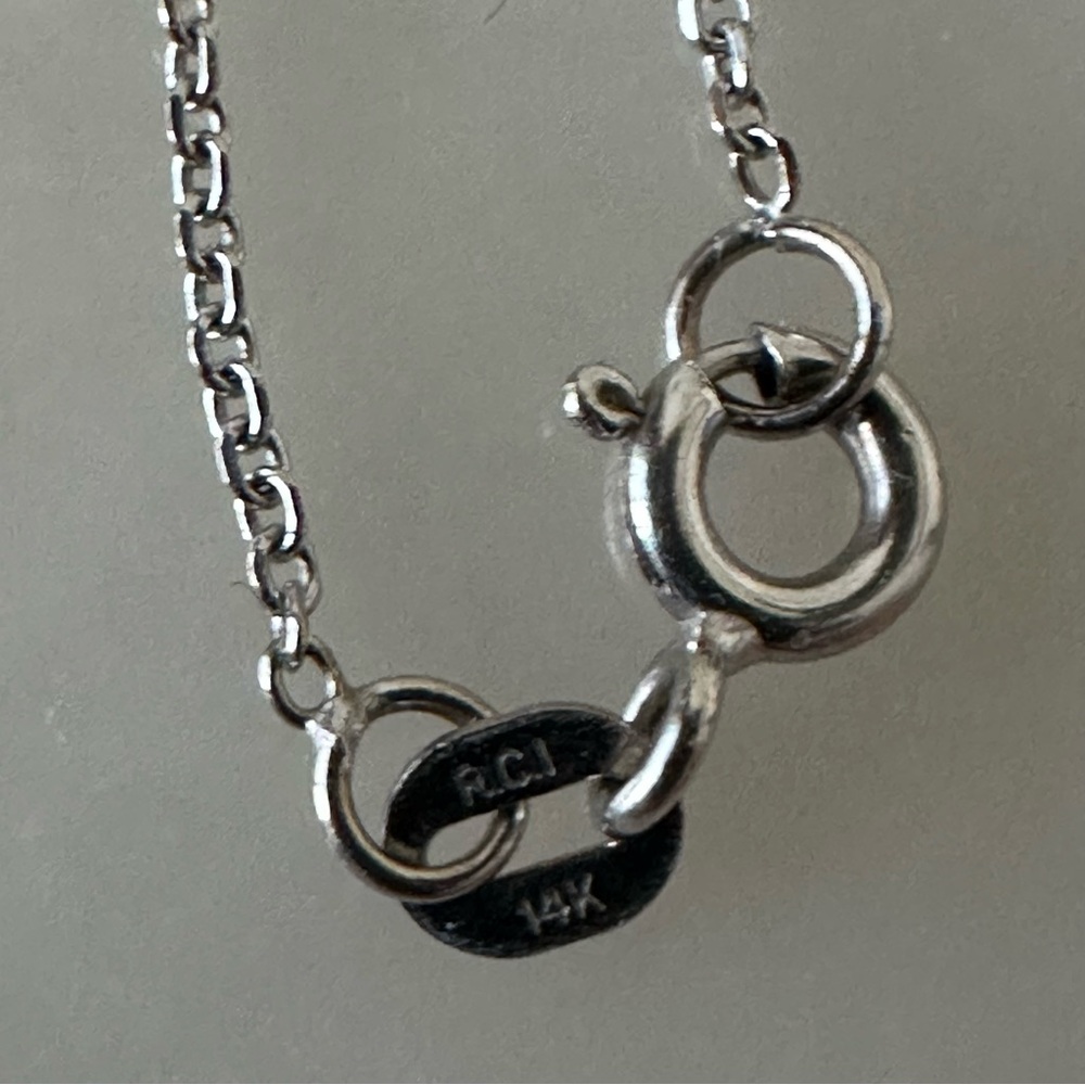 14k Solid White Gold Cable Link Chain - image 6